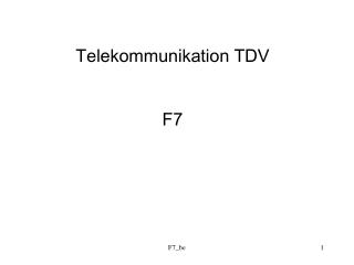 Telekommunikation TDV F7