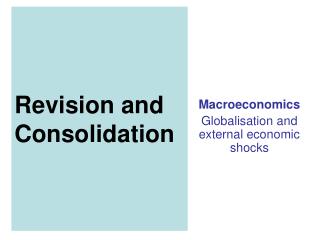 Revision and Consolidation