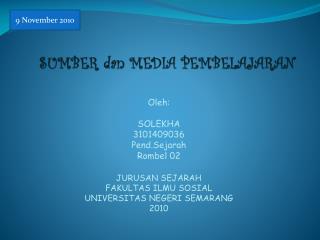 SUMBER dan MEDIA PEMBELAJARAN