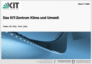 Das KIT-Zentrum Klima und Umwelt