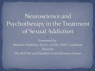 Neuroscience and Psychotherapy in the Treatment of Sexual Addiction