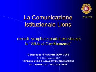 La Comunicazione Istituzionale Lions