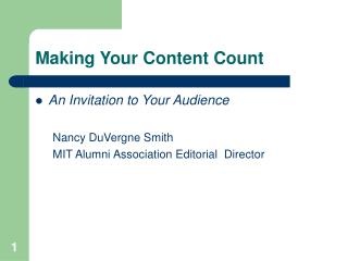 Making Your Content Count
