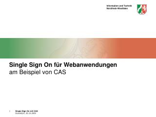 Single Sign On für Webanwendungen am Beispiel von CAS