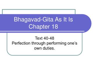 Bhagavad-Gita As It Is Chapter 18