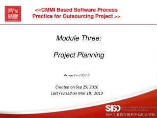 Module Three: Project Planning
