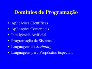 Domínios de Programação