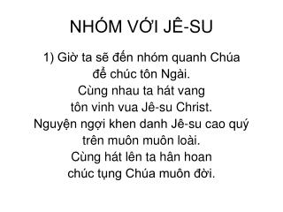 NHÓM VỚI JÊ-SU