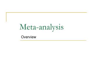 Meta-analysis