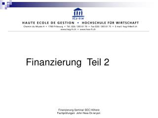 Finanzierung Teil 2