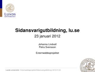 Sidansvarigutbildning, lu.se