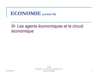 ECONOMIE (module 05)