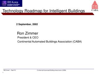 Technology Roadmap for Intelligent Buildings