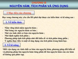 CHƯƠNG III NGUYÊN HÀM, TÍCH PHÂN VÀ ỨNG DỤNG