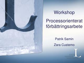 Workshop Processorienterat förbättringsarbete Patrik Samin Zara Custemo