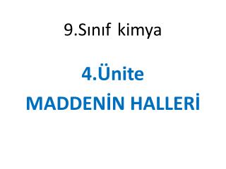 9.Sınıf kimya