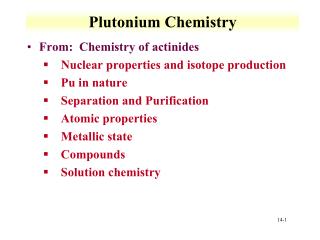Plutonium Chemistry