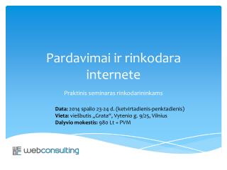 Pardavimai ir rinkodara internete