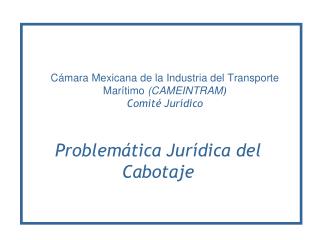 Cámara Mexicana de la Industria del Transporte Marítimo (CAMEINTRAM ) Comité Jurídico