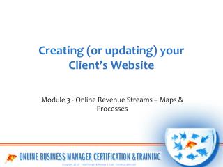 Creating (or updating) your Client’s Website