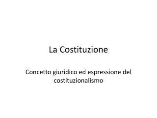 La Costituzione