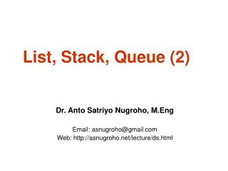 List, Stack, Queue (2)