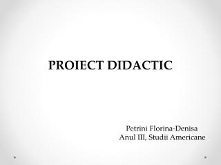 PROIECT DIDACTIC