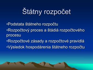 Štátny rozpočet