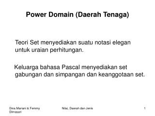 Power Domain (Daerah Tenaga)