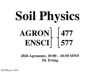 Soil Physics