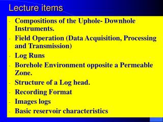Lecture items