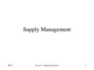 Supply Management