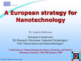 A European strategy for Nanotechnology