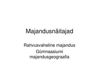 Majandusnäitajad