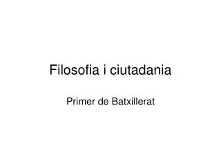 Filosofia i ciutadania