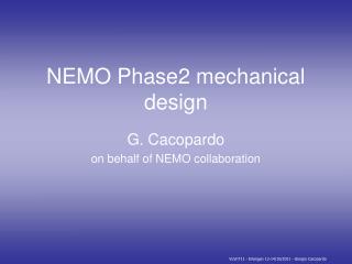 NEMO Phase2 mechanical design