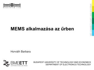 MEMS alkalmazása az űrben