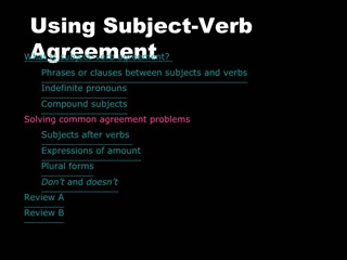 Using Subject-Verb Agreement