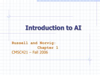 Introduction to AI