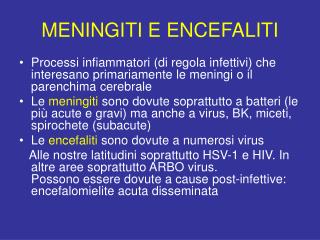 MENINGITI E ENCEFALITI