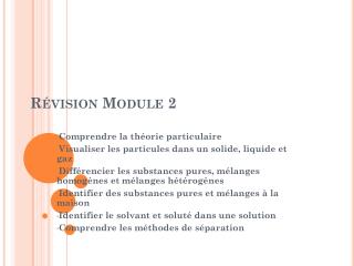 Révision Module 2