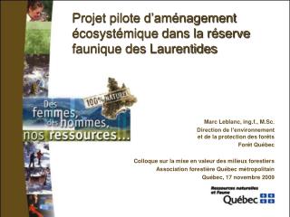 Projet pilote d’aménagement écosystémique dans la réserve faunique des Laurentides