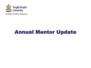 Annual Mentor Update