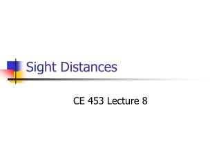 Sight Distances