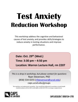Test Anxiety Reduction Workshop