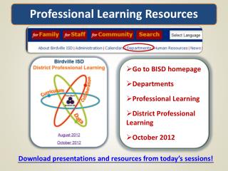 Professional Learning Resources