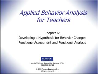 Applied Behavior Analysis for Teachers