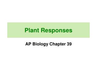 Plant Responses