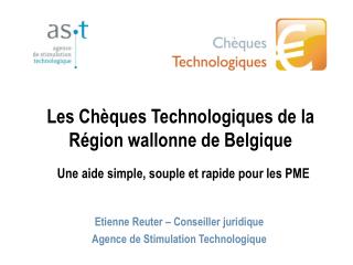 Les Chèques Technologiques de la Région wallonne de Belgique