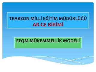 TRABZON MİLLİ EĞİTİM MÜDÜRLÜĞÜ AR-GE BİRİMİ